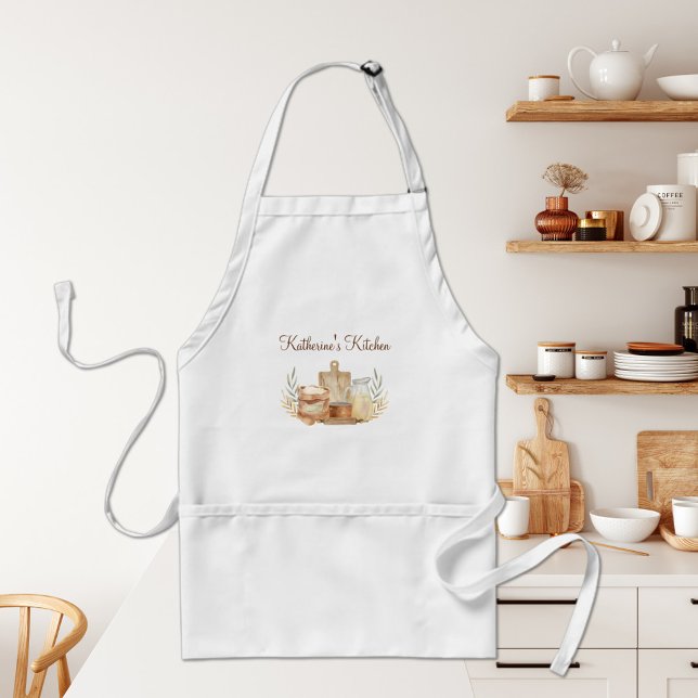 Personalised Watercolor Baking Supplies Cooking Standard Apron (In situ)