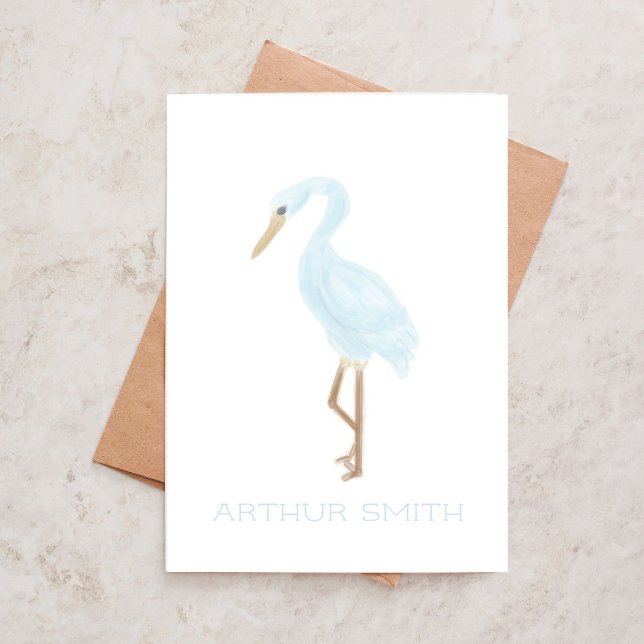 Personalised Watercolor Blue Crane Thank You Card (Creator Uploaded)