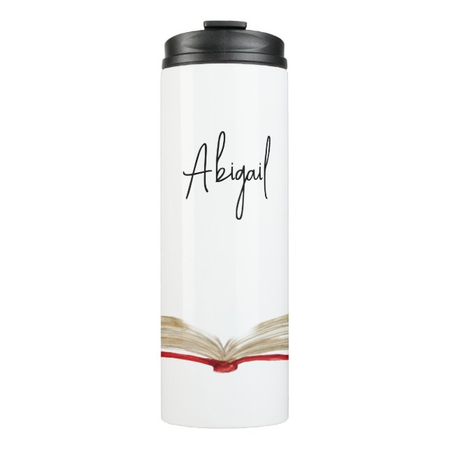 Personalised Watercolor Book Travel Mug (Front)