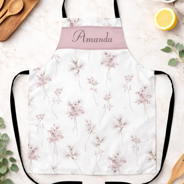Personalised Watercolor Botanical Apron (Creator Uploaded)
