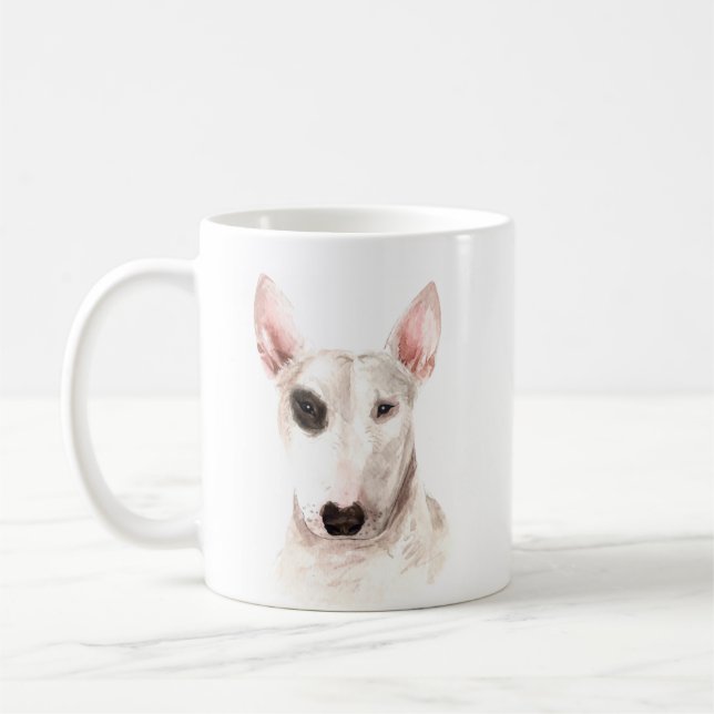 Personalised Watercolor Bull Terrier Coffee Mug (Left)