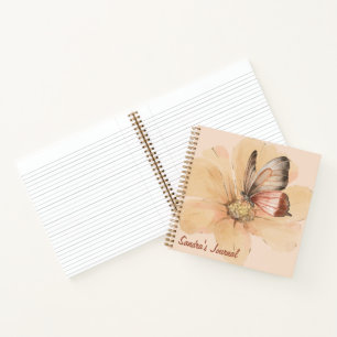 Personalised Watercolor Butterflies and Flowers Notebook