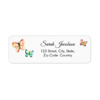 Personalised, Watercolor Butterflies, Script type