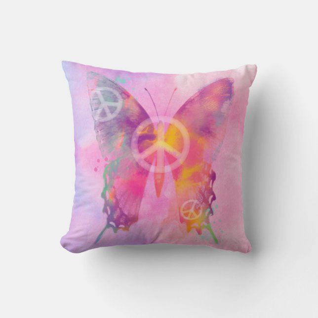 Personalised Watercolor Butterfly Pillow (Front)