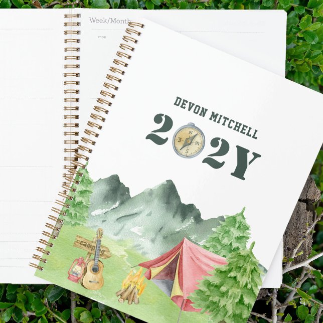Personalised Watercolor Camping Planner (Camping and Hiking Planner)