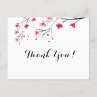 Personalised Watercolor Cherry Blossom Thank You