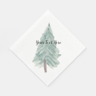 Personalised Watercolor Christmas Tree Napkin