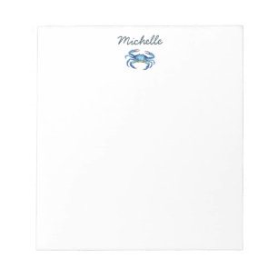 Personalised  Watercolor Crab Summer Beach    Notepad