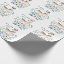Personalised Watercolor Deer and Flowers Winter
