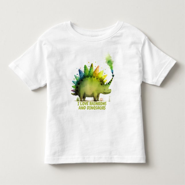 Personalised Watercolor dinosaur Tee (Front)