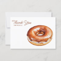 Personalised Watercolor Doughnut Thank You Cards  