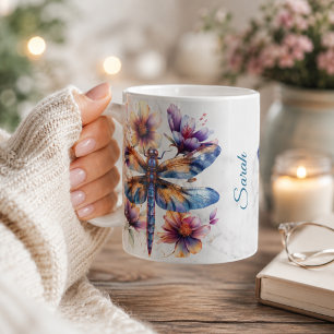 Personalised Watercolor Dragonfly Mug