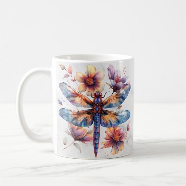 Personalised Watercolor Dragonfly Mug (Left)