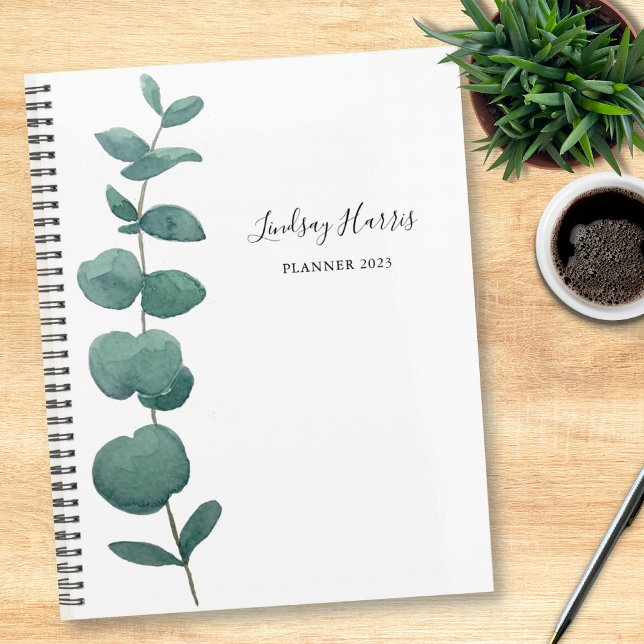 Personalised Watercolor Eucalyptus 2022 Planner (Creator Uploaded)