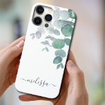 Personalised Watercolor Eucalyptus Case-Mate iPhone Case<br><div class="desc">Protect and decorate your iPhone with this elegant case.
It is decorated with watercolor eucalyptus leaves in soft shades of green on a white background.
Customise it with your name or monogram.
Original Watercolor © Michele Davies.</div>