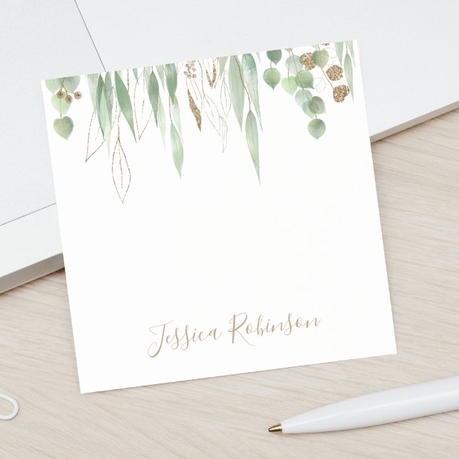 Personalised Watercolor Eucalyptus Greenery Post-it Notes (Creator Uploaded)