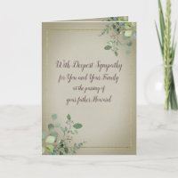 Personalised Watercolor Eucalyptus Sympathy