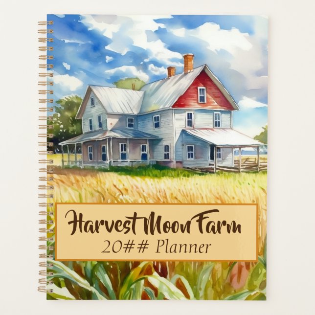 Personalised Watercolor Farm  Planner (Front)