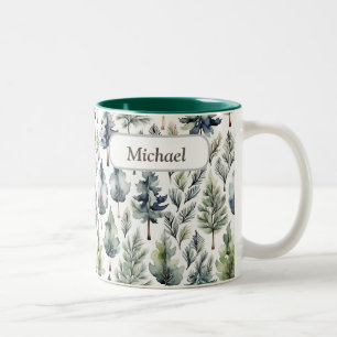 Personalised Watercolor Fir Tree Mug