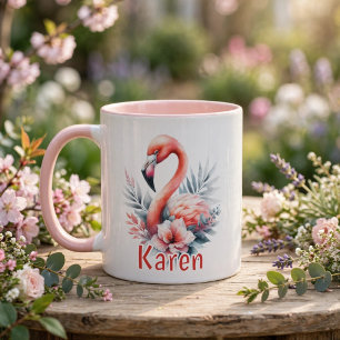 Personalised Watercolor Flamingo Mug