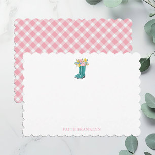 Personalised Watercolor Floral Boot Card