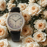 Personalised Watercolor Floral Men’s Watch<br><div class="desc">Personalised Watercolor Floral Men’s Watch – Antique Style Leather Strap | Wedding Gift for Groom, Best Man or Father. Celebrate your wedding day with a gift that’s as timeless as your love. This Personalised Watercolor Floral Men’s Watch blends antique beauty with heartfelt meaning — a perfect keepsake for groomsmen, best...</div>