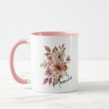 Personalised Watercolor Floral Mug