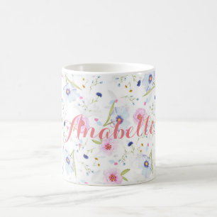 Personalised   Watercolor floral mug