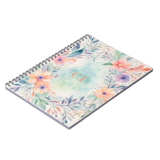 Personalised Watercolor Floral Notebook Cover