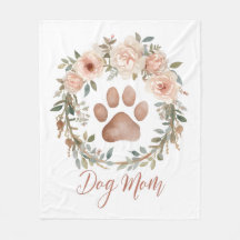 Personalised Watercolor Floral Paw Print Dog Mum