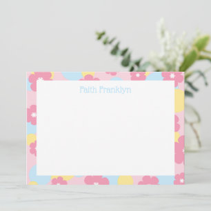 Personalised Watercolor Floral Stationery Card