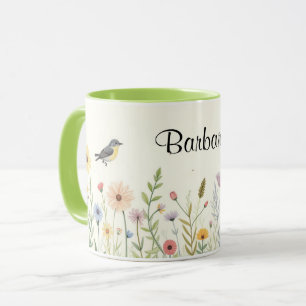 Personalised Watercolor Flowers Coffee Mug