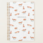 Personalised Watercolor Fox Planner<br><div class="desc">Watercolor fox pattern design by Shelby Allison that can be personalised with your name.</div>