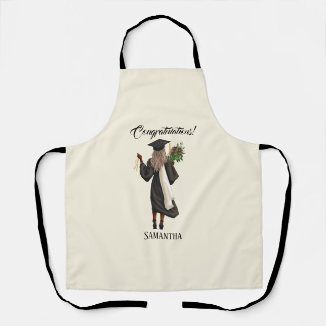 Personalised Watercolor Graduation (10) Apron (Front)