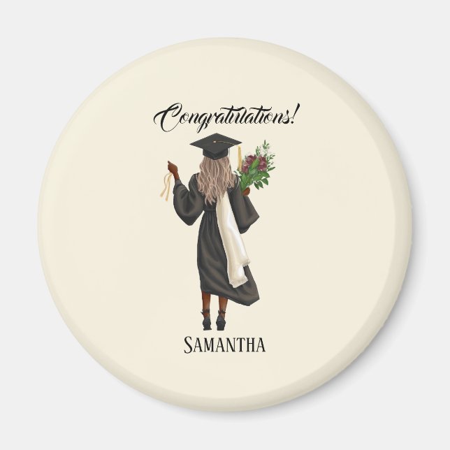 Personalised Watercolor Graduation (10) Magnet (Front)