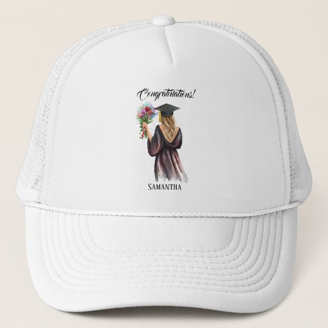 Personalised Watercolor Graduation (11) Trucker Hat (Front)