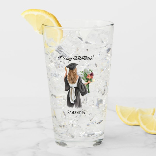 Personalised Watercolor Graduation (12) Glass (Front Ice)