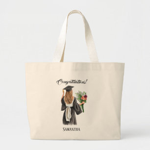 Personalised Watercolor Graduation (12) Large Tote Bag