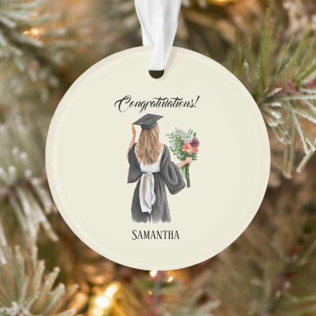 Personalised Watercolor Graduation (12) Ornament (Tree)