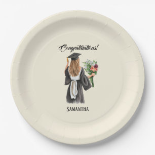 Personalised Watercolor Graduation (12) Paper Plate