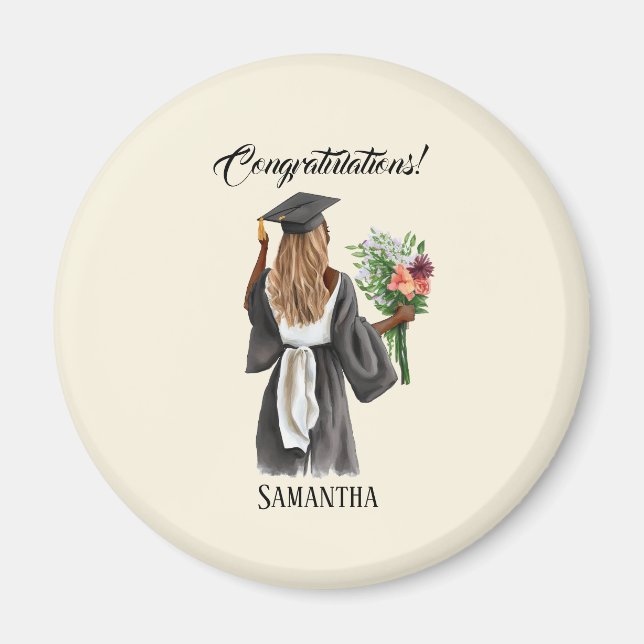Personalised Watercolor Graduation (13) Magnet (Front)