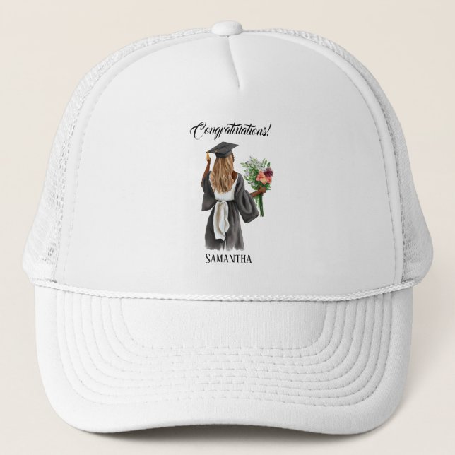 Personalised Watercolor Graduation (13) Trucker Hat (Front)