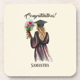 Personalised Watercolor Graduation (14) Coaster