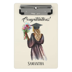 Personalised Watercolor Graduation (14) Mini Clipboard