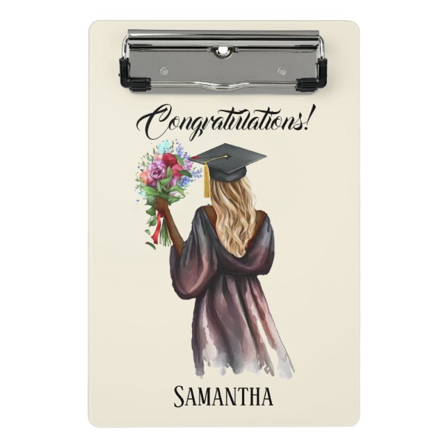 Personalised Watercolor Graduation (14) Mini Clipboard (Front)