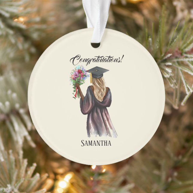 Personalised Watercolor Graduation (14) Ornament (Tree)