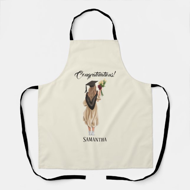 Personalised Watercolor Graduation (2) Apron (Front)