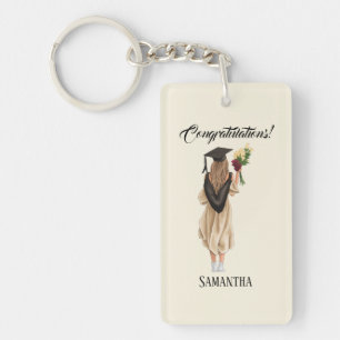 Personalised Watercolor Graduation (2) Key Ring