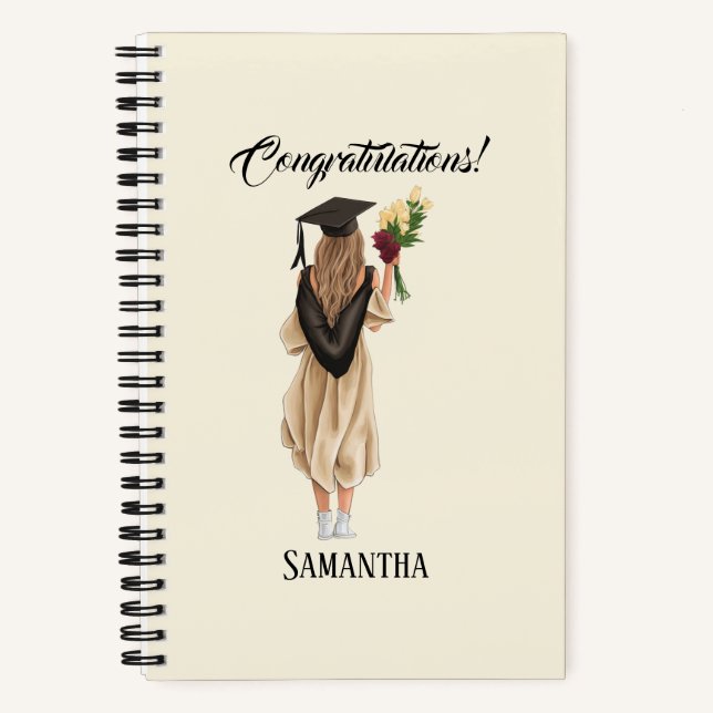 Personalised Watercolor Graduation (2) Notebook (Front)