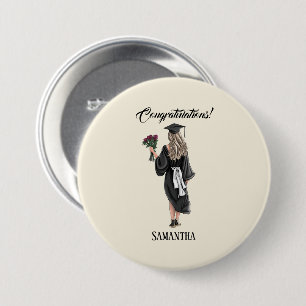 Personalised Watercolor Graduation (3) 7.5 Cm Round Badge